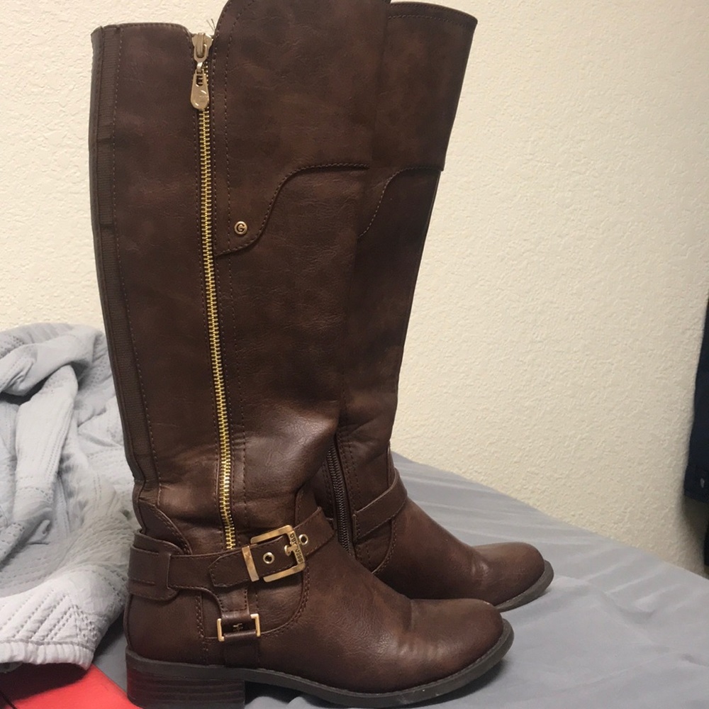 Guess tall brown boots